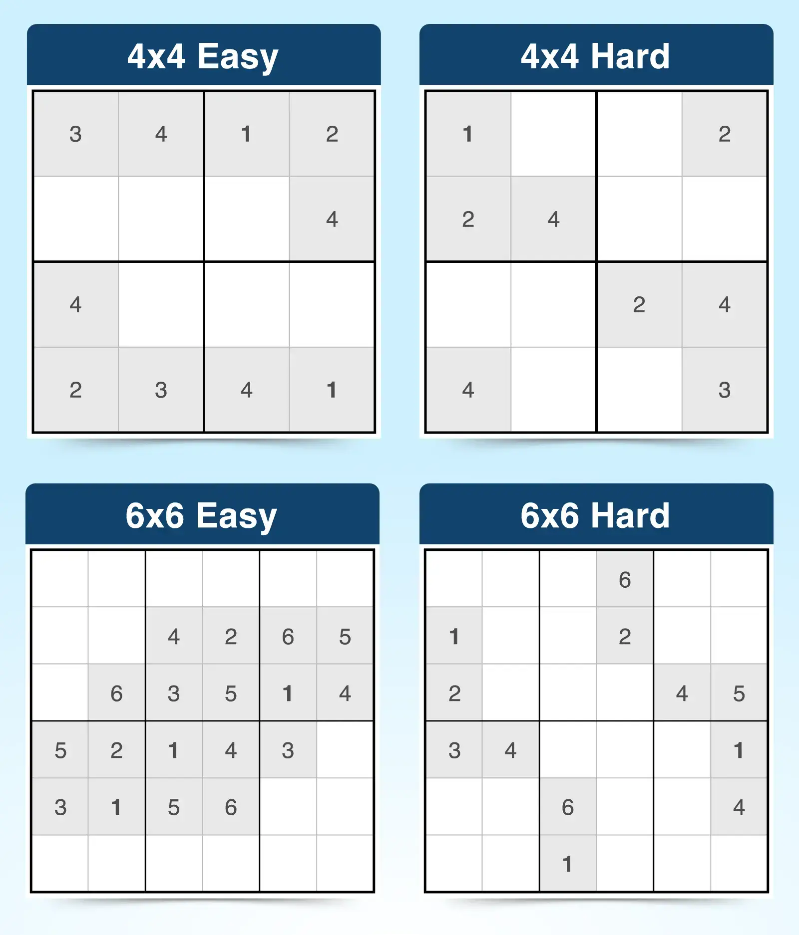 kids sudoku grids solution