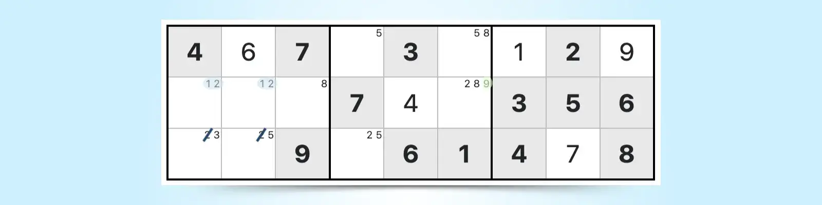 pencil marks sudoku strategy example
